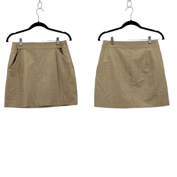 Vintage Y2K Body by Victoria Skirt Mini A-line Pleated Metallic Gold 6 Academia - Picture 1 of 11
